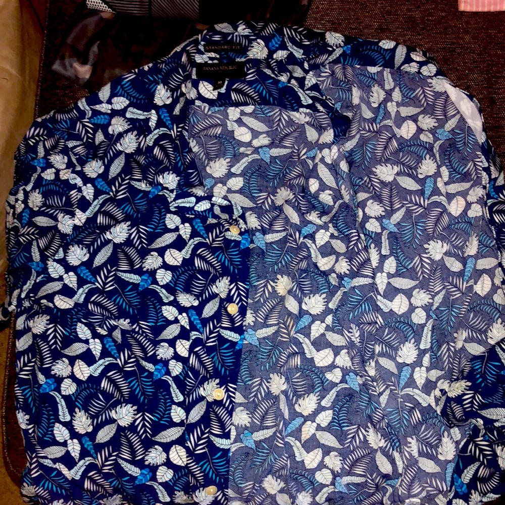 Banana Republic Hawaiian Polo Shirt Mens M